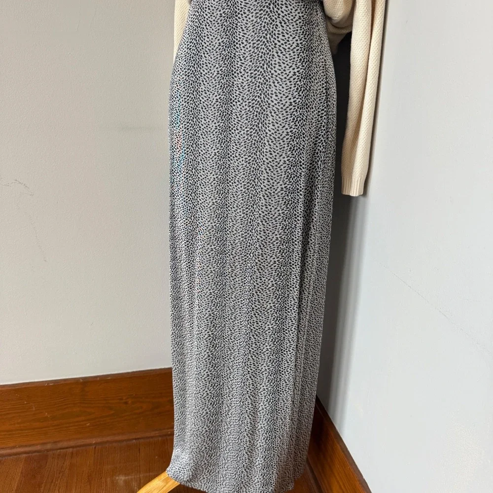 Vintage GANTOS Maxi Skirt Size XS/S Black White Animal Cheetah Print‎ Indie